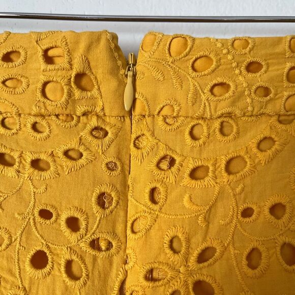 BCBGMAXAZRIA rich yellow, embroidered, lined shorts. Great condition, Small. - Picture 8 of 8